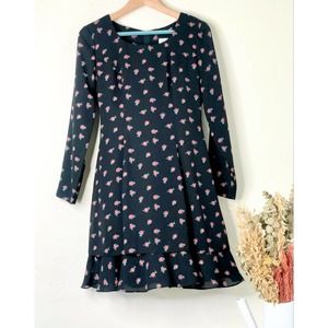 Vintage Petite Sophisticate Floral Ruffle Dress